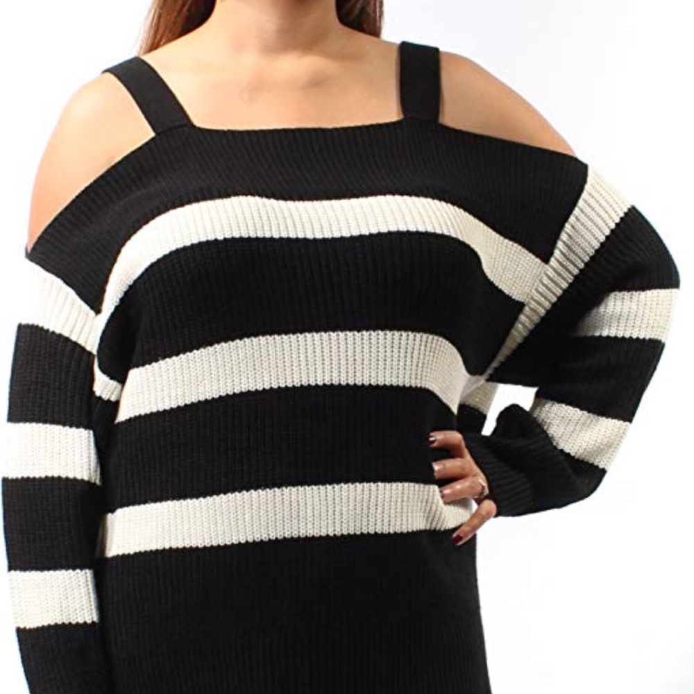 Sanctuary Striped Amelie Cold Shoulder Sweater